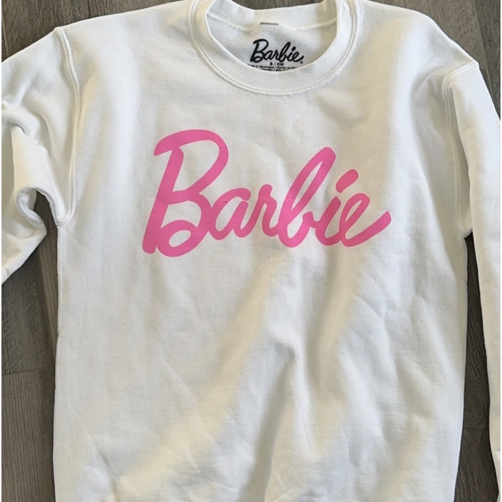 White Barbie crew neck sweatshirt